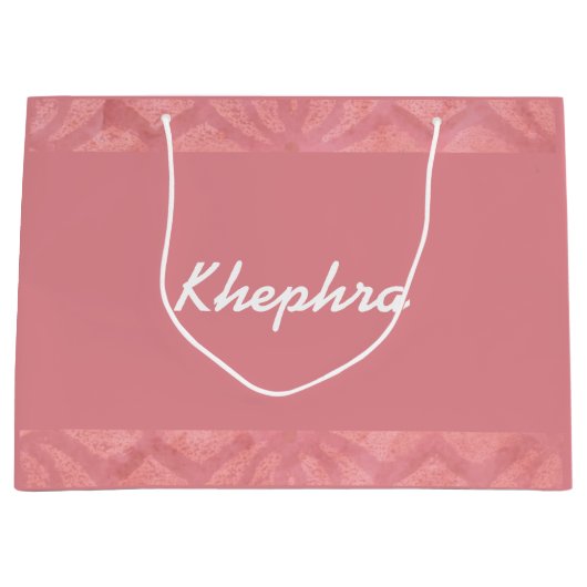 Ruddy Pink Batik Name Große Geschenktüte (Vorderseite)