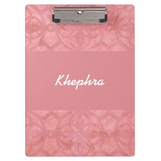 Ruddy Pink Batik Name Klemmbrett (Vorderseite)