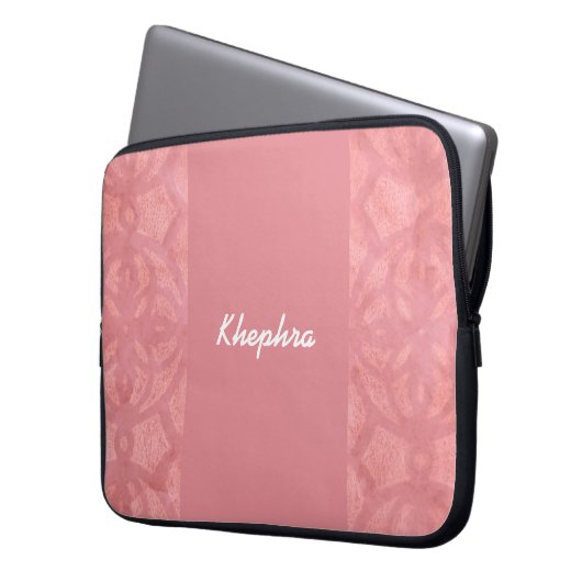Ruddy Pink Batik Name Laptopschutzhülle (Vorderseite Links)