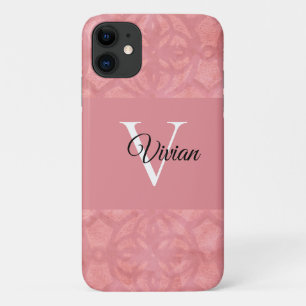 Ruddy Pink Batik Name Mit Monogramm Case-Mate iPhone Hülle