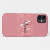 Ruddy Pink Batik Name Mit Monogramm Case-Mate iPhone Hülle (Rückseite (Horizontal))