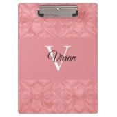 Ruddy Pink Batik Name Mit Monogramm Klemmbrett (Vorderseite)