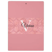 Ruddy Pink Batik Name Mit Monogramm Klemmbrett (Rückseite)