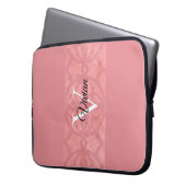 Ruddy Pink Batik Name Mit Monogramm Laptopschutzhülle (Vorderseite Links)