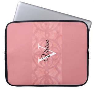 Ruddy Pink Batik Name Mit Monogramm Laptopschutzhülle