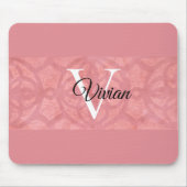 Ruddy Pink Batik Name Mit Monogramm Mousepad (Vorne)