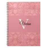 Ruddy Pink Batik Name Mit Monogramm Notizblock (Vorderseite)