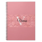 Ruddy Pink Batik Name Mit Monogramm Notizblock (Vorderseite)
