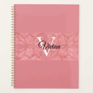 Ruddy Pink Batik Name Mit Monogramm Planer