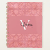 Ruddy Pink Batik Name Mit Monogramm Planer (Vorderseite)