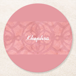 Ruddy Pink Batik Name Mit Monogramm Runder Pappuntersetzer