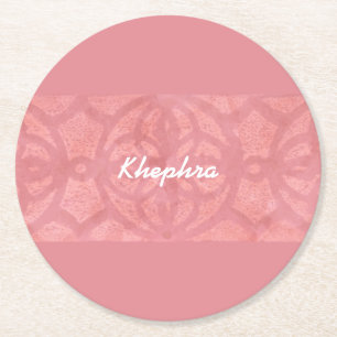 Ruddy Pink Batik Name Mit Monogramm Runder Pappuntersetzer