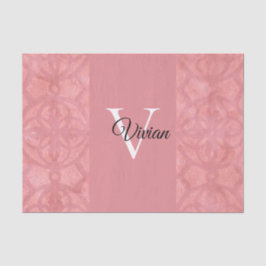 Ruddy Pink Batik Name Mit Monogramm Seidenpapier