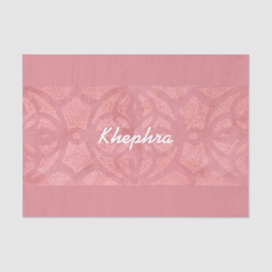 Ruddy Pink Batik Name Mit Monogramm Seidenpapier (Vorderseite)
