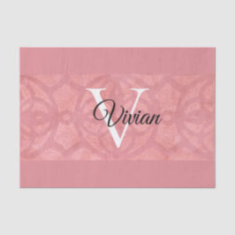 Ruddy Pink Batik Name Mit Monogramm Seidenpapier