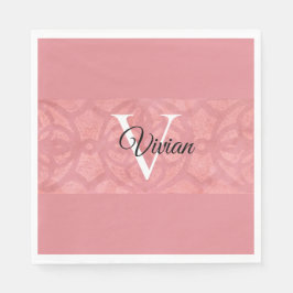 Ruddy Pink Batik Name Mit Monogramm Serviette