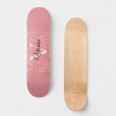 Ruddy Pink Batik Name Mit Monogramm Skateboard (Vorderseite)