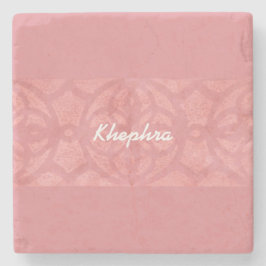 Ruddy Pink Batik Name Mit Monogramm Steinuntersetzer