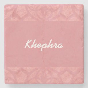 Ruddy Pink Batik Name Steinuntersetzer