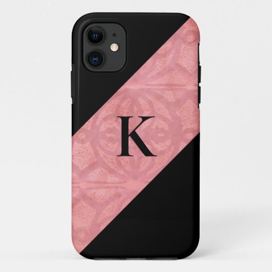 Ruddy Pink Batik und Black Letter Case-Mate iPhone Hülle (Rückseite)