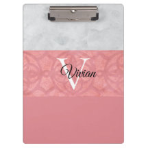 Ruddy Pink Batik und Grau Wasserfarbe Mit Monogram