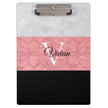 Ruddy Pink Batik und Grau Wasserfarbe Mit Monogram