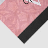 Ruddy Pink Batik und Grau Wasserfarbe Mit Monogram Seidenpapier (Ausschnitt)