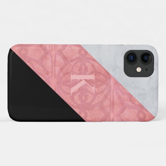 Ruddy Pink Batik und Graufarbenbrief Case-Mate iPhone Hülle (Rückseite (Horizontal))