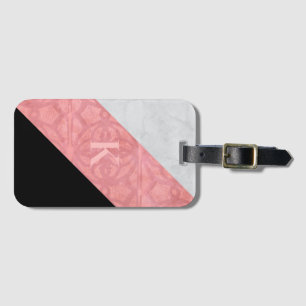 Ruddy Pink Batik und Graufarbenbrief Gepäckanhänger