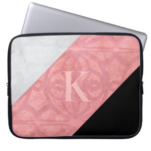 Ruddy Pink Batik und Graufarbenbrief Laptopschutzhülle