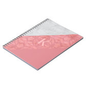 Ruddy Pink Batik und Graufarbenbrief Notizblock (Linke Seite)