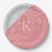 Ruddy Pink Batik und Graufarbenbrief Pappteller (Vorderseite)