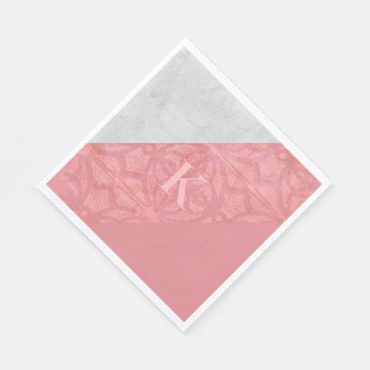 Ruddy Pink Batik und Graufarbenbrief Serviette (Ecke)