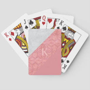 Ruddy Pink Batik und Graufarbenbrief Spielkarten