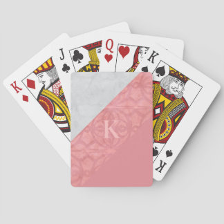 Ruddy Pink Batik und Graufarbenbrief Spielkarten