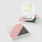 Ruddy Pink Batik und Graufarbenbrief Steinuntersetzer (Seitenansicht)