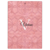 Ruddy Pink Watercolor Monogram Name Klemmbrett (Rückseite)