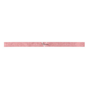 Ruddy Pink Watercolor Monogram Name Satinband