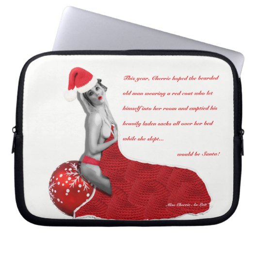 Rude Adult Joke Sexy Mrs. Santa Pinup Laptop Schlä Laptopschutzhülle (Vorderseite)