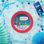 Rude Alf der Cartoon der roten nasen Elf Pappteller (Party)