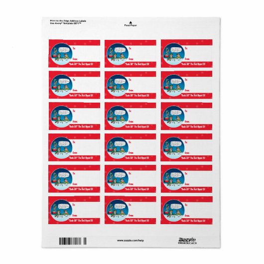 Rude Alf, der Red Nosed Elf Custom Gift Labels Adressaufkleber (Vorne)
