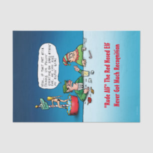 Rude Alf der rot gennannte Elf Funny Xmas Seidenpapier