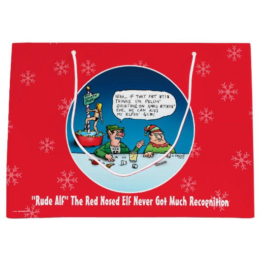 Rude Alf Der rot gennannte Elf Weihnachten Große Geschenktüte (Vorderseite)