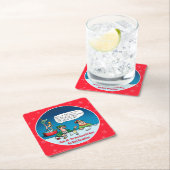 Rude Alf Funny Christmas Elf Rechteckiger Pappuntersetzer (Vor Ort)