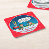 Rude Alf Funny Christmas Elf Rechteckiger Pappuntersetzer (angewinkelt)