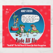 RUDE ALF - Funny Custom Winter Beer Labels Bierflaschenetikett (Einzelnes Label)