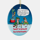 Rude Alf Funny Elf Cartoon Keramikornament (Rechts)