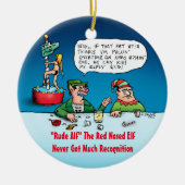 Rude Alf Funny Elf Cartoon Keramikornament (Vorne)