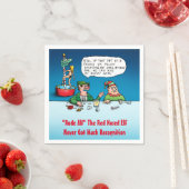 Rude Alf Funny Elf Weihnachtsthema Serviette (Beispiel)