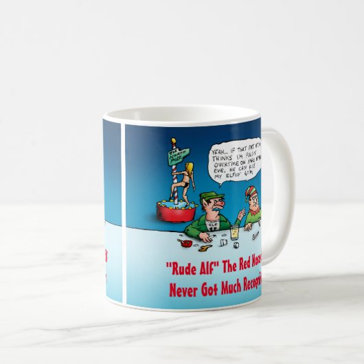 Rude ALF Funny Elf Xmas Tasse (VorderseiteRechts)